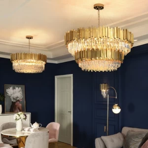 wholesale hotel wedding decorate living room large gold big pendant ceiling home modern luxury crystal chandelier hanging light