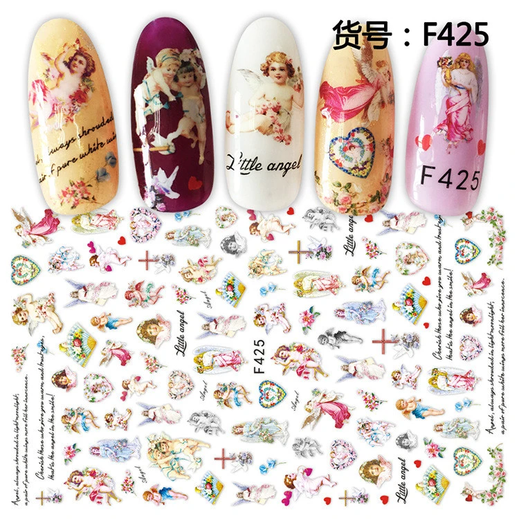 Wholesale Jesus Our Lady Ultra-thin Nail Sticker Angel Cupid Nail Stickers Supplies Nail Decal