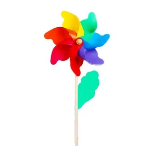 Wholesale kids rainbow pinwheel plastic windmill toys for kids