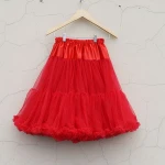 Wholesale Lime Green Fluffy Lady Petticoat Soft Chiffon Women Long Skirt