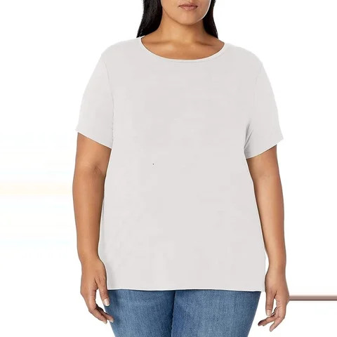 Wholesale OEM Custom Womens T-Shirts Women Cotton Plus Size tshirt Casual Plus Size Womens T-Shirts from Bangladesh