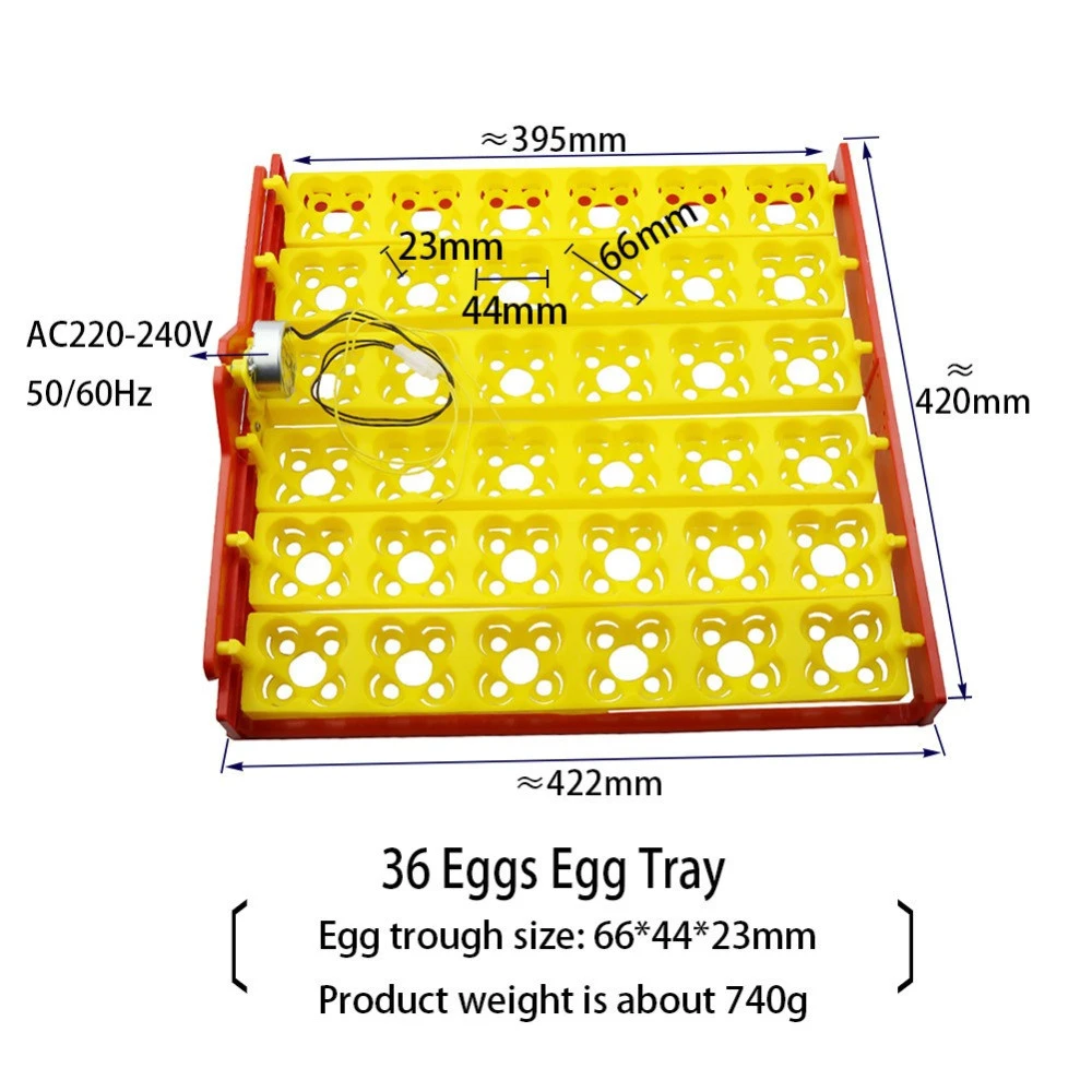 Wholesale Poultry Goose Duck Automatic 36 Eggs Plastic Trays Turner Chicken Egg Incubator with turning motor