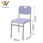 wholesale pp plastic school chair training stackable chairs portable stacking armless conference chair