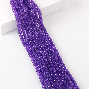 Wholesale round glass pearls purple beads garment accessories