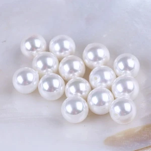 wholesale round shape shell pearl half drilled for making earrings