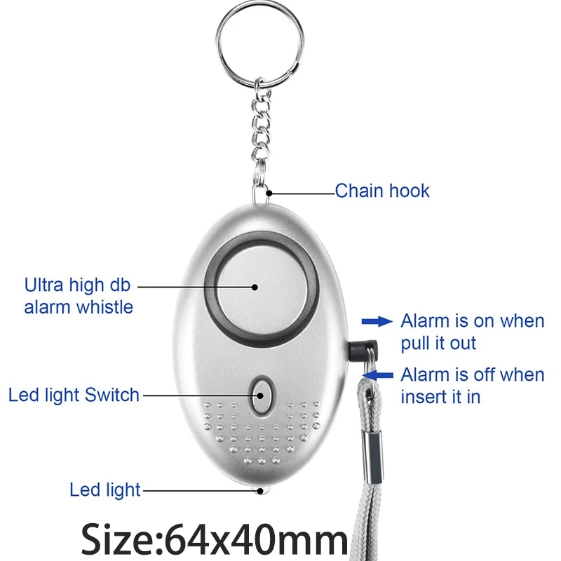Wholesale Self Defense Door Opener Keychain Items Aluminum Alarm Keychains Self Defense Kit