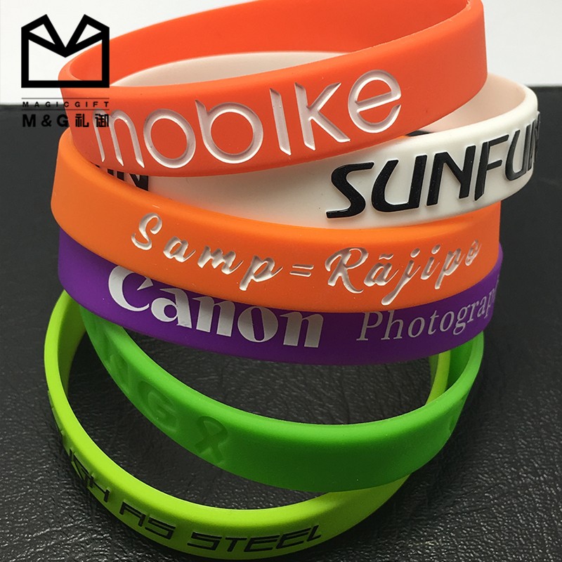 Wholesale standard bulk cheap custom silicone bracelet/rubber bracelet