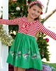 Wholesale Striped long Sleeve Girl Clothing Christmas Children Clothing baby girl Dress