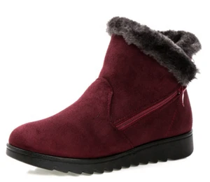 Wholesale winter soft snow shoes large size warm plush fur cotton boots for women