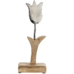 WholesaleTulip flower Stand Aluminum Mango Wooden for table decorative product handcraft latest modern customizable design decor