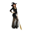 Women Wicked Witch Costume With Hat Halloween Fancy Dress Costume