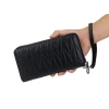 Womens long wallet large capacity leather Anti-theft brush organ card bag head layer cowhide zipper bag womens wallets brands