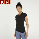 Women's training short sleeve stretch yoga T-shirt short sleeve shirt sports breathable deodorant fitness shirt sportswear