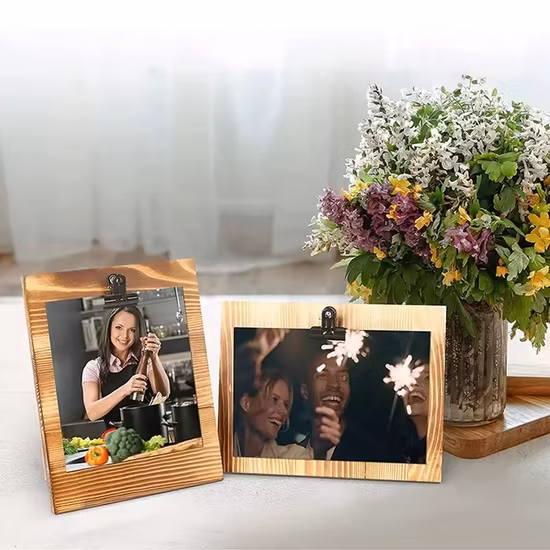 Import Wood Standing Photo Frame Wooden Table Pictures Frame Rustic Pine Wood Picture Frames from China