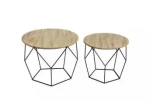 Wooden and metal Living Room MDF Metal Frame Wooden Coffee Table