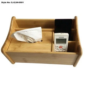 wooden bamboo tissue box for table