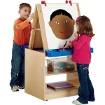 Wooden toys dry erase blackboard magnetic drawing board wooden kids easel