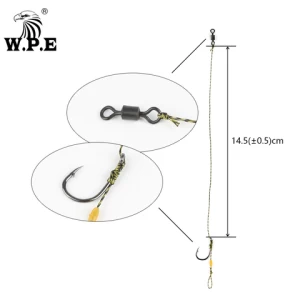 W.P.E Carp Fishing Hair Rig Set 4#/6# Ready Made Hook with Boilie Stoppers Carp Fishing Line Group Fish Tackle