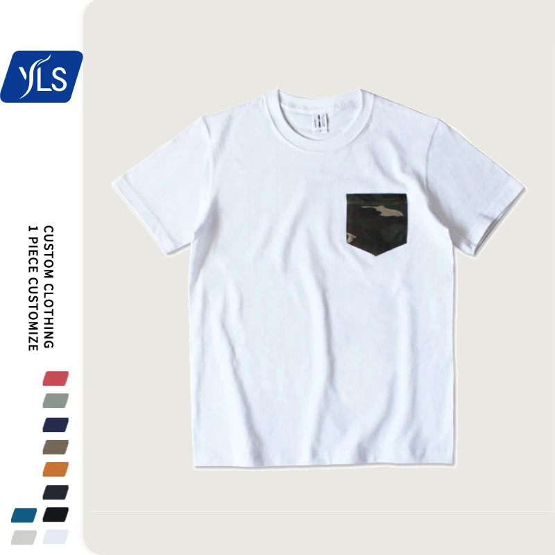 YLS High Quality OEM Logo Design 265 gsm 100% Cotton Unisex Casual Blank T Shirts