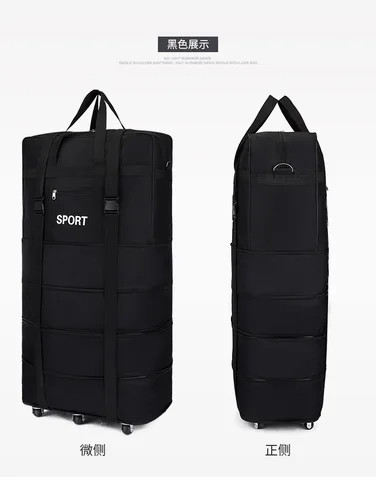 YM 2024 Wholesale 31inch Large-Capacity Checked Luggage Outdoor Travel Duffel Bag Unisex Six Wheel Luggage Storage Bag