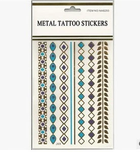 Z53439B Tattoo Sticker,Gold Metal Fashion stickers Tattoos