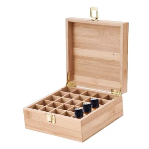 Customized Wooden Essential Oil Packaging Box Unfinished Bamboo Wood Box For Essential Oil Storage