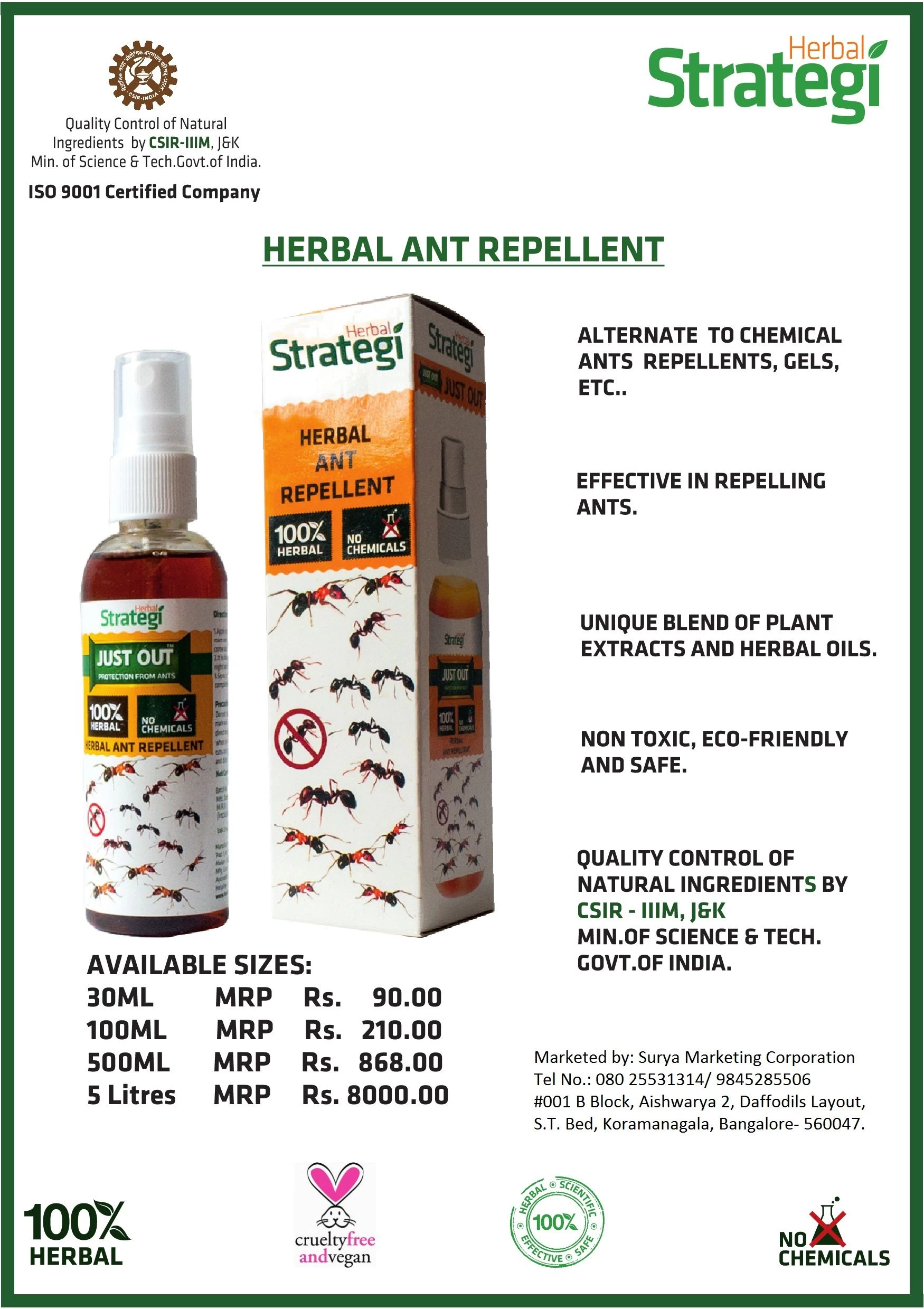 Buy Ant Repellent 100ml from surya marketing corporation, India