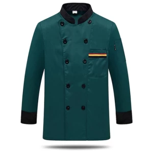 02 Long Sleeve Chef Clothes Uniform Restaurant Kitchen Cooking Chef Coat Waiter Work Jacket Professional Uniform Overalls Outfit