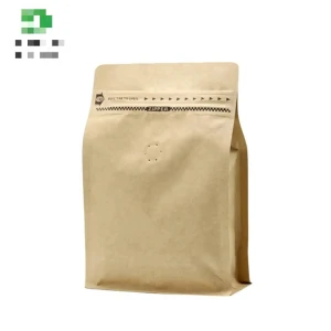 Customizable Stand up Craft Paper Packaging Bag with Zipper and Valvefor Food