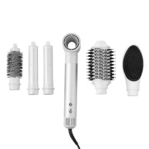 F6  Interchangeable hair brush 5-in-1 negative ion hot air comb Multi-functional curling iron styling hair comb