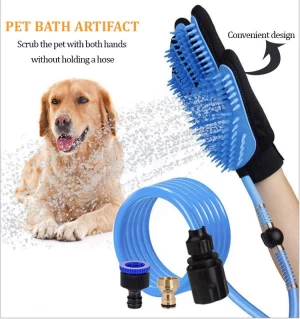 hot selling dog pet grooming glove bath silicone gloves shower massage brush pet supplies