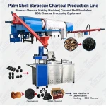 Palm Shell Barbecue Charcoal Line Biomass Charcoal Making Machine Coconut Smokeless BBQ Charcoal Processing Equipment
