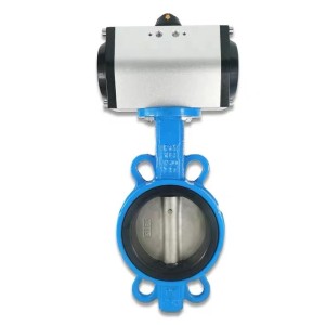 pneumatic ductile iron body & disc ss410 shaft epdm seal wafer type butterfly valve