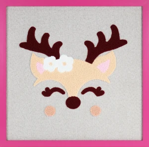 "Deer"  MDF   tufted picture Frame for Home Decor