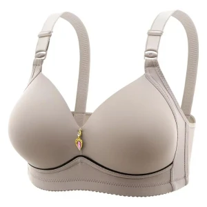 Mom Brassiere Without Steel Ring Breathable Gathered Ladies Underwear Non-magnetic Thin Cup Glossy Obese