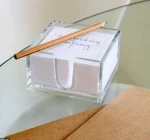 Wholesale custom tabletop square clear acrylic memo holder acrylic notepad holder