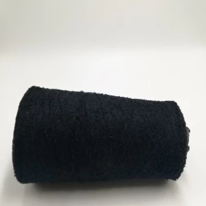 Nm13 black  microfiber half fancy yarns could not pass needle detector conductive touchsreen yarns for gloves-XT11509