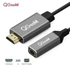 HDMI to Mini DisplayPort Converter Adapter Cable,QGeeM 20Cm 4K x 2K HDMI to Mini DP Adaptor for HDMI Equipped Systems,Compliant with VESA Dual-Mode DisplayPort 1.2, HDMI 1.4 and HDCP