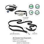 Soft Touch Webbing Shock Absorbing Reflective Hands-Free Pet Dog Leash With Fanny Pack