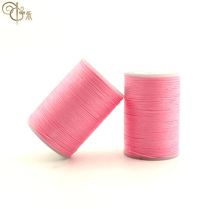 0.8mm Polyester Braid Flat Wax Thread, High Strength Polyester Sewing Thread,Hand-sewn Leather  Waxed Thread