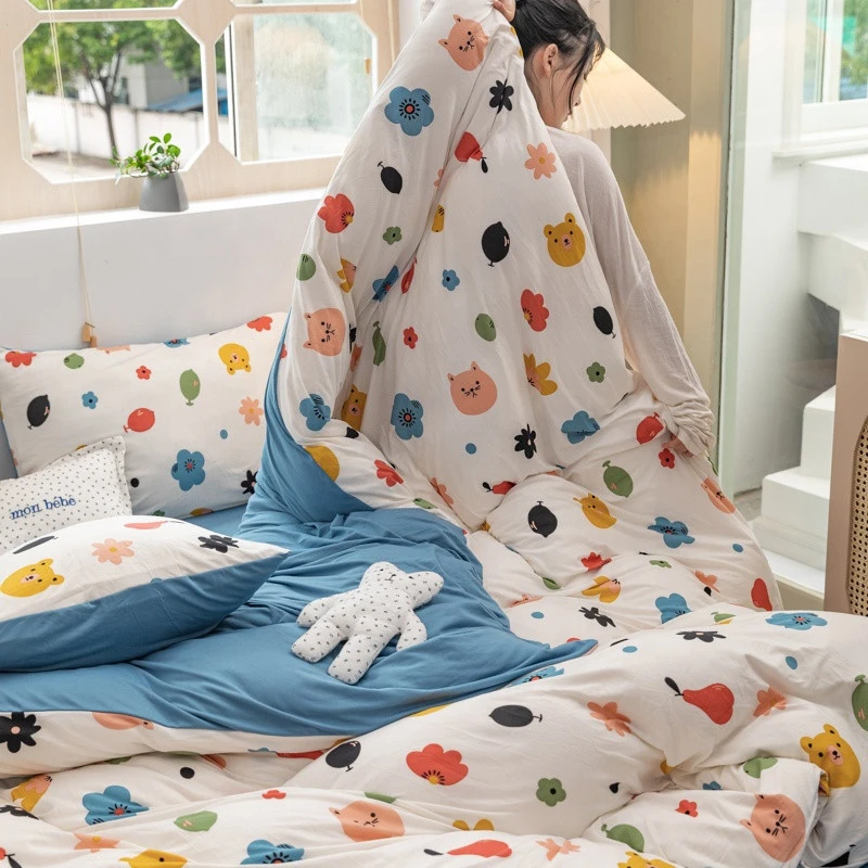 100% cotton bedding set of four mother-child grade 4 or 6 pcs bedding sheets sets bedding duvet cover sets
