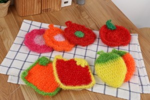 100% Hand made unique non-scratch crochet Dish Scrubber for amazon best selling product