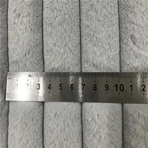 100% Polyester PV Plush Stripe Rabbit Fur Faux  Mink Fur Cheap Jacquard Fabric