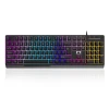 104 keys Membrane Keyboard with Rainbow Backlight Mechanical Feeling Ergonomic Computer Gaming Keyboard