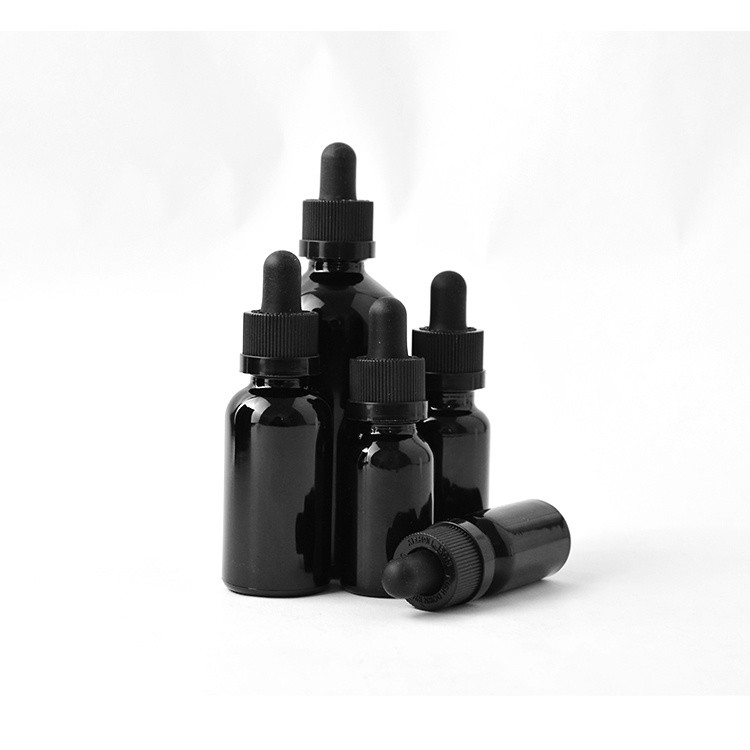 10ml Bright Black Essential Oil Glass Container Packing Bottles with Dropper