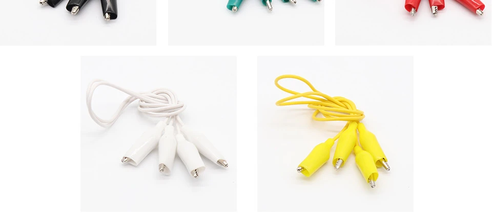 10pcs/lot Double-ended Crocodile Clips Cable Alligator Clips Wire Testing Wire Clip jumper wire