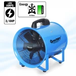 12inch 300mm CE SAA axial radio industrial portable metal blower fan with ducting hoses for welding tool dust collect