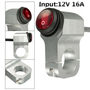 12v 16A waterproof Motorcycle CNC aluminium alloy Switches 7/8" 22mm Handlebar headlight Switch and 2 wires