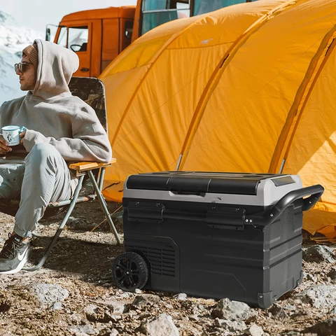 12V Camping Solar Outdoor Sports Shockproof Electric Compressor Fishing Portable Fridge Car Refrigerator