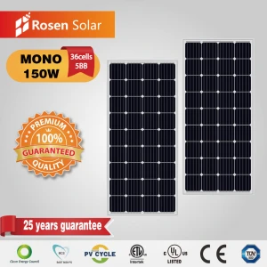 150watt 25years Warranty Monocrystalline 18V Solar Panels Cost